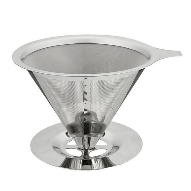 Coffee Filter Reusable Stainless Steel Pour Over Cone Dripper Cup Tea Strainer